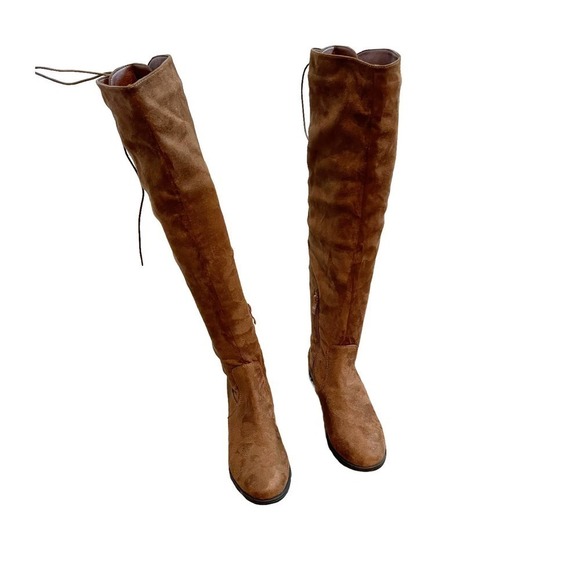 French Connection Jasper Lace-up Over The Knee Boots Brown Women's Size 6.5 - Picture 7 of 10